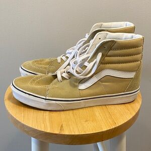 Vans High-Top Sneakers in Tan and White
